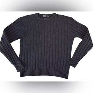 RARE Vintage POLO by Ralph Lauren Navy (Iridescent) 100% Wool Knit Sweater